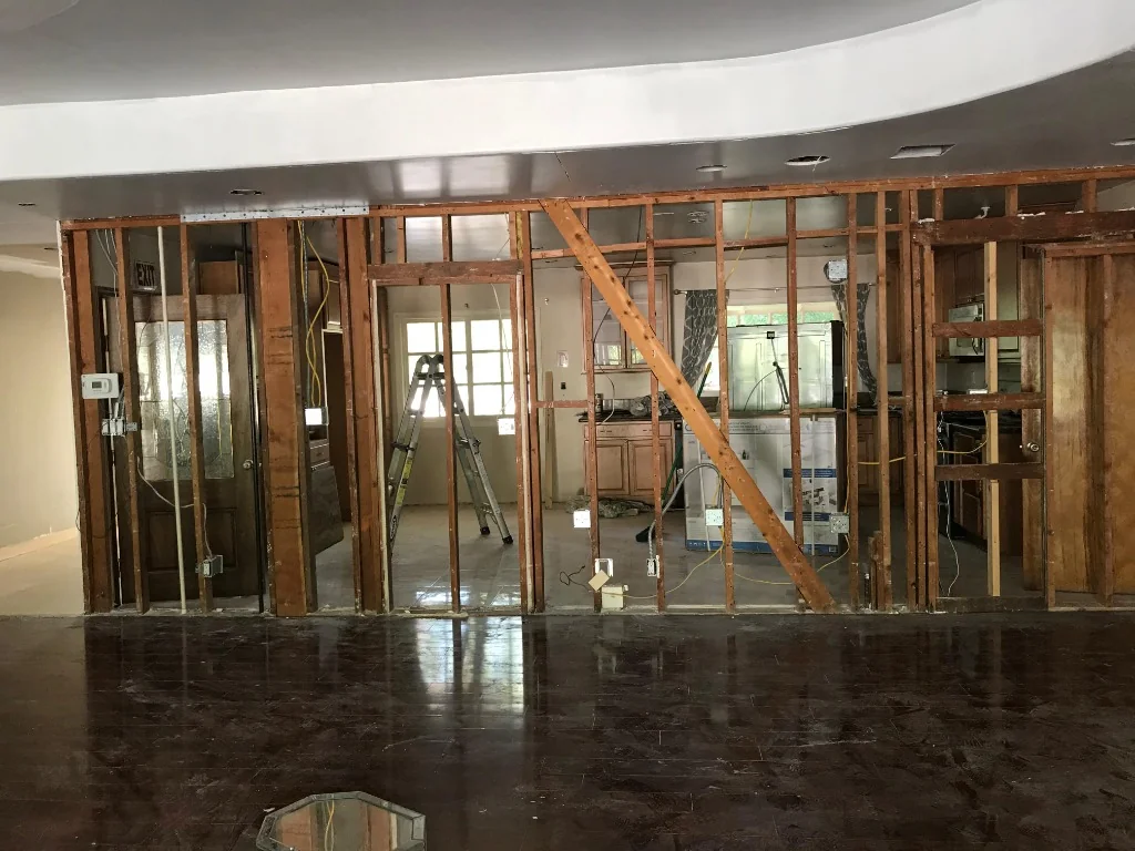 Interior Framing & Kitchen Wall Removal Before